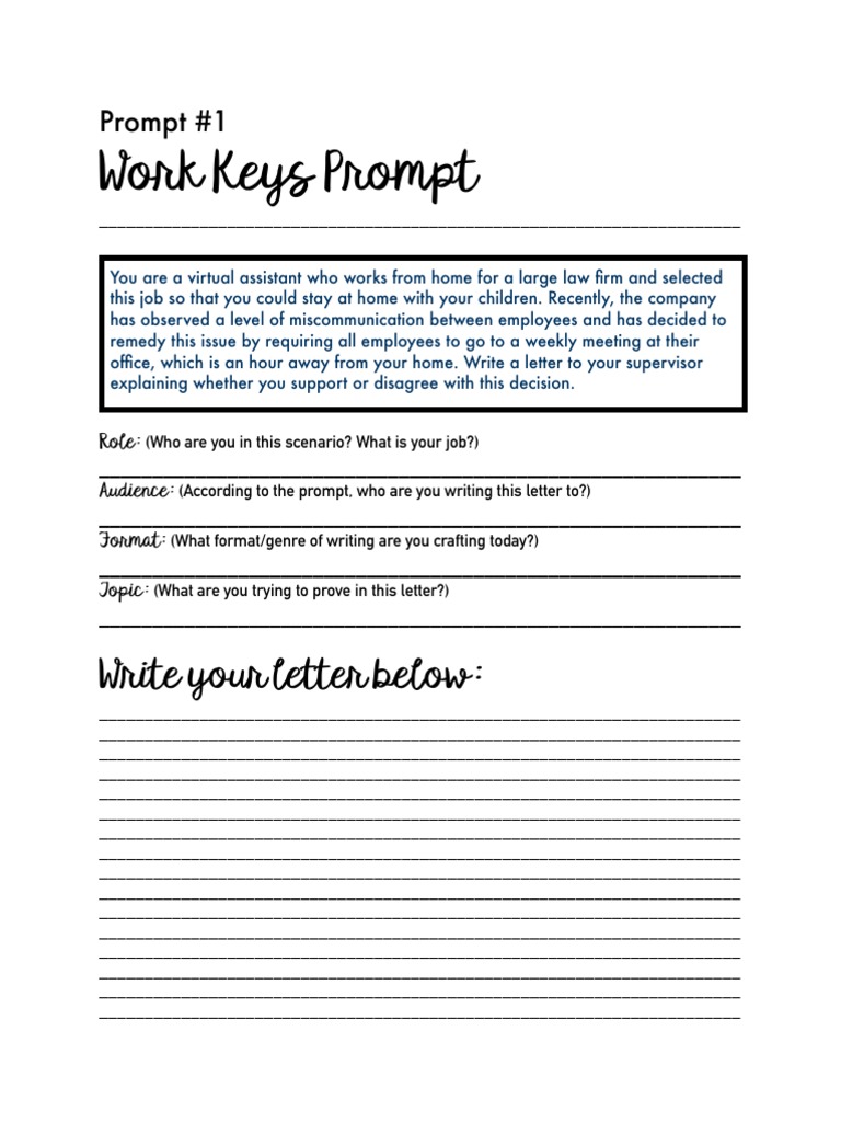 WorkKeys Business Writing Prompts PDF | PDF