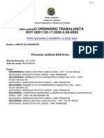 Recurso Ordinário Trabalhista ROT 0001132-17.2020.5.09.0002: Processo Judicial Eletrônico