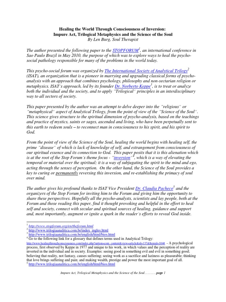 Understanding Soul Inversion Concepts | PDF | Soul | Psychotherapy
