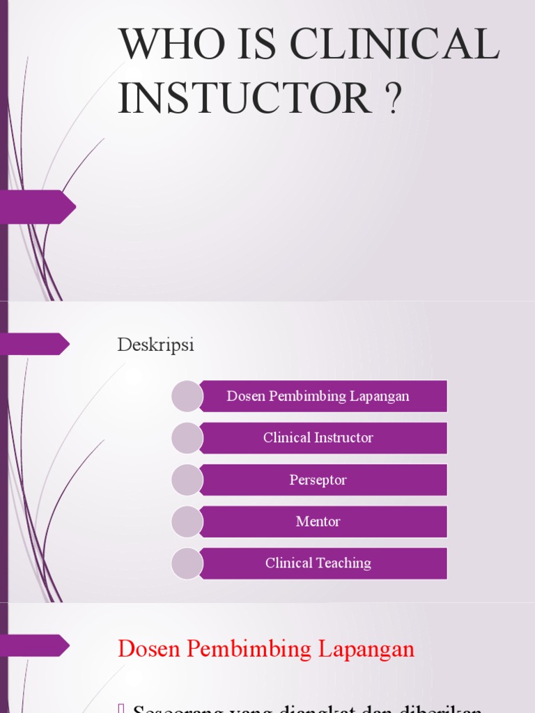Peran dan Tanggung Jawab Clinical Instructor | PDF | Karier & Perkembangan