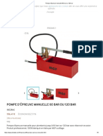 Pompe D'épreuve Manuelle 60 Bar Ou 120 Bar