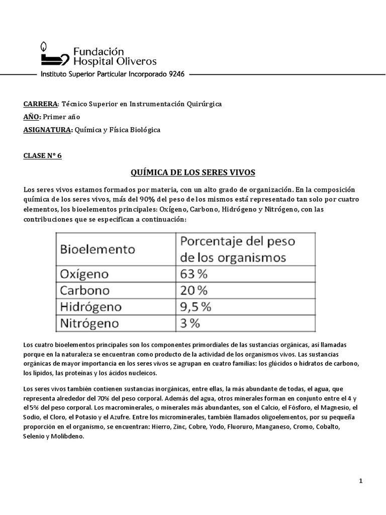 Química de los Seres Vivos y Agua | PDF | Propiedades del agua | Enlace ...
