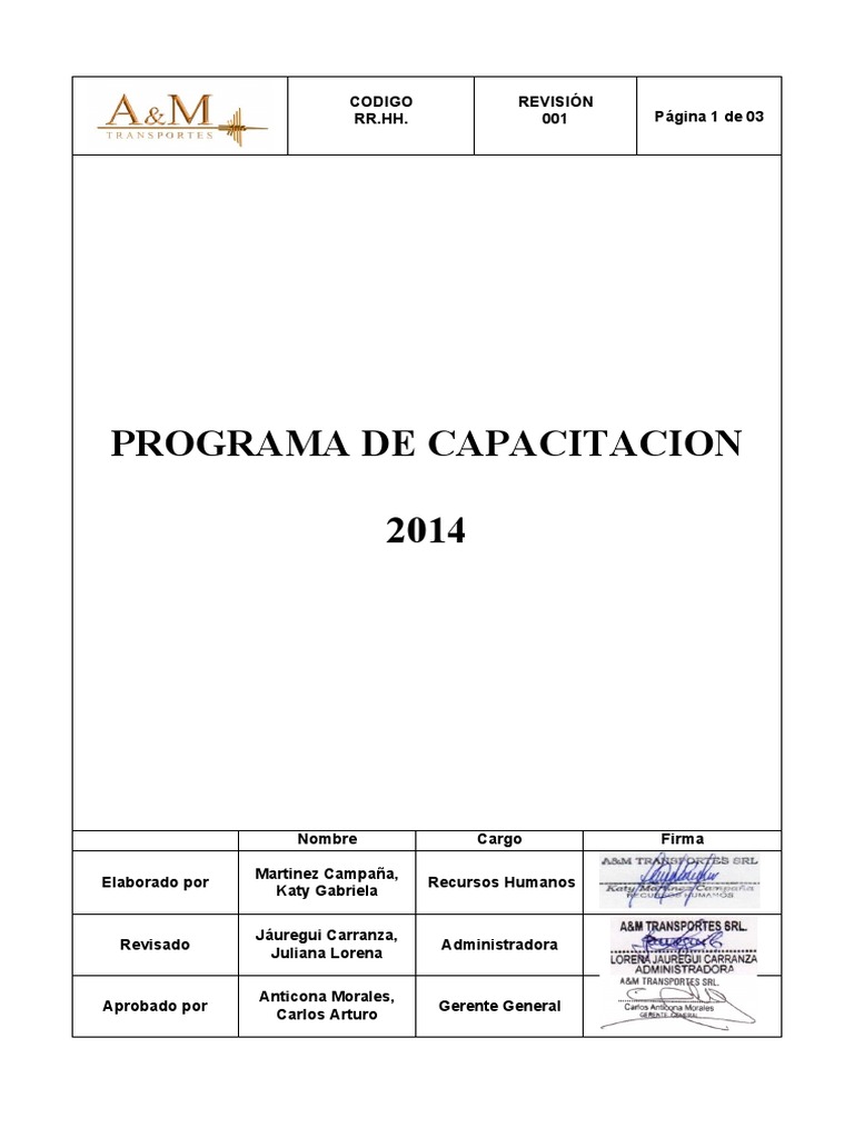 Capacitacion 2014 | PDF | Gestión de recursos humanos | Business