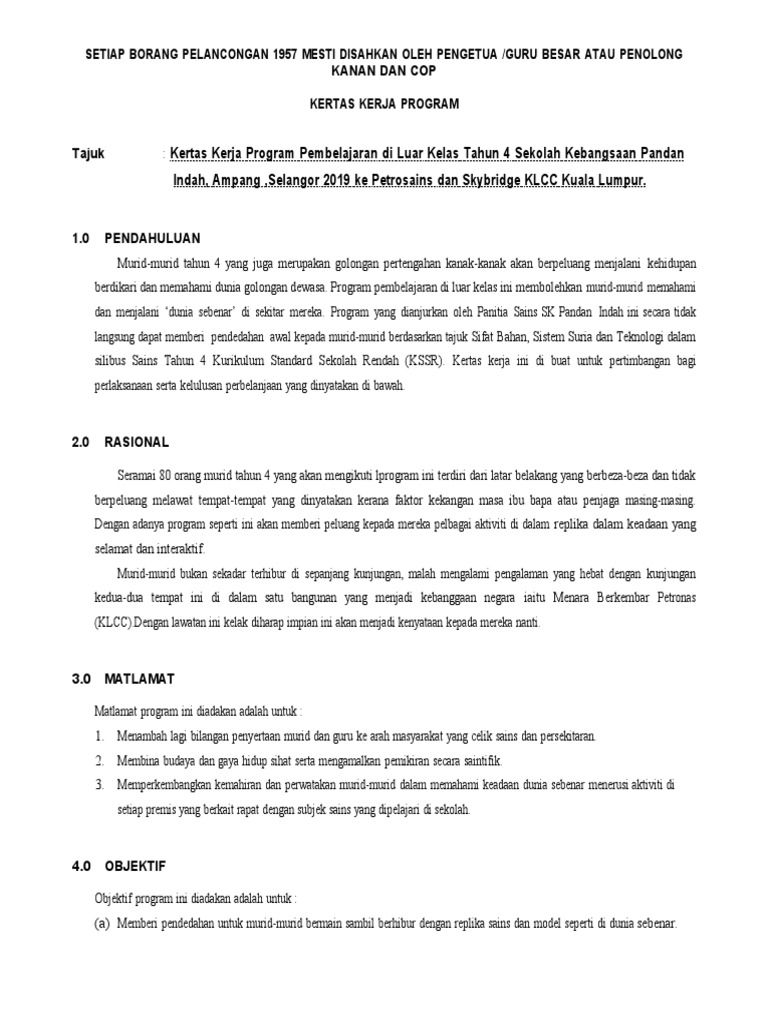 Program Pembelajaran Tahun 4 di KLCC | PDF | Seni