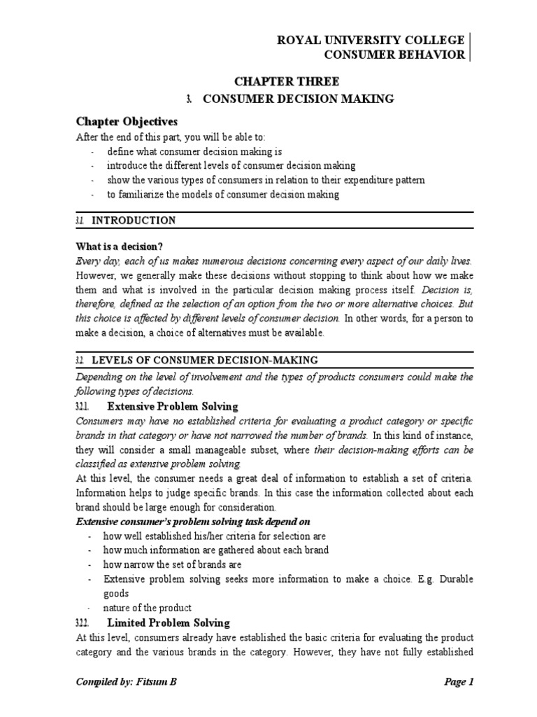 Understanding Consumer Decision Making | PDF | Decision Making ...