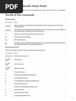 Vim Commands Cheat Sheet