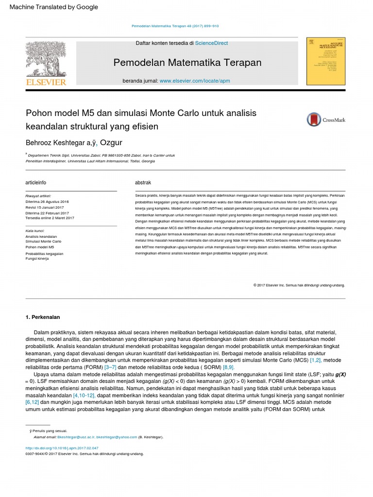 TransM5 Model Tree and Monte Carlo Simulation for Efficient Structural ...
