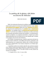 La Poetica de La Gloria y Del Dolor en Electra de Sofocles