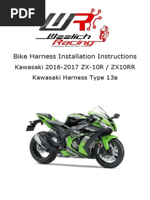 Kawasaki ZX-10R Harness Install Guide | PDF | Electrical Connector