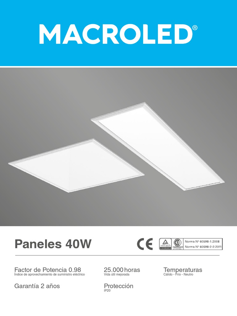 MACROLED - Paneles - 40 - Ficha Técnica - V2 | PDF | Ciencia de los ...