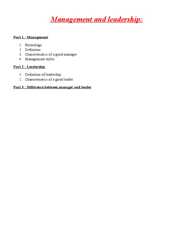 Management and Leadership Overview | PDF | Leadership | Cognitive Science