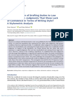 Does Delegation of Drafting Duties To Law Clerks Result in Judgments That Show Lack of Confidence in Terms of Writing Style A Stylometric Analysis