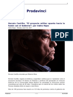 Hernan Castillo El Proyecto Militar Apunta Hacia La Fusion Con El Gobierno Por Indira Rojas