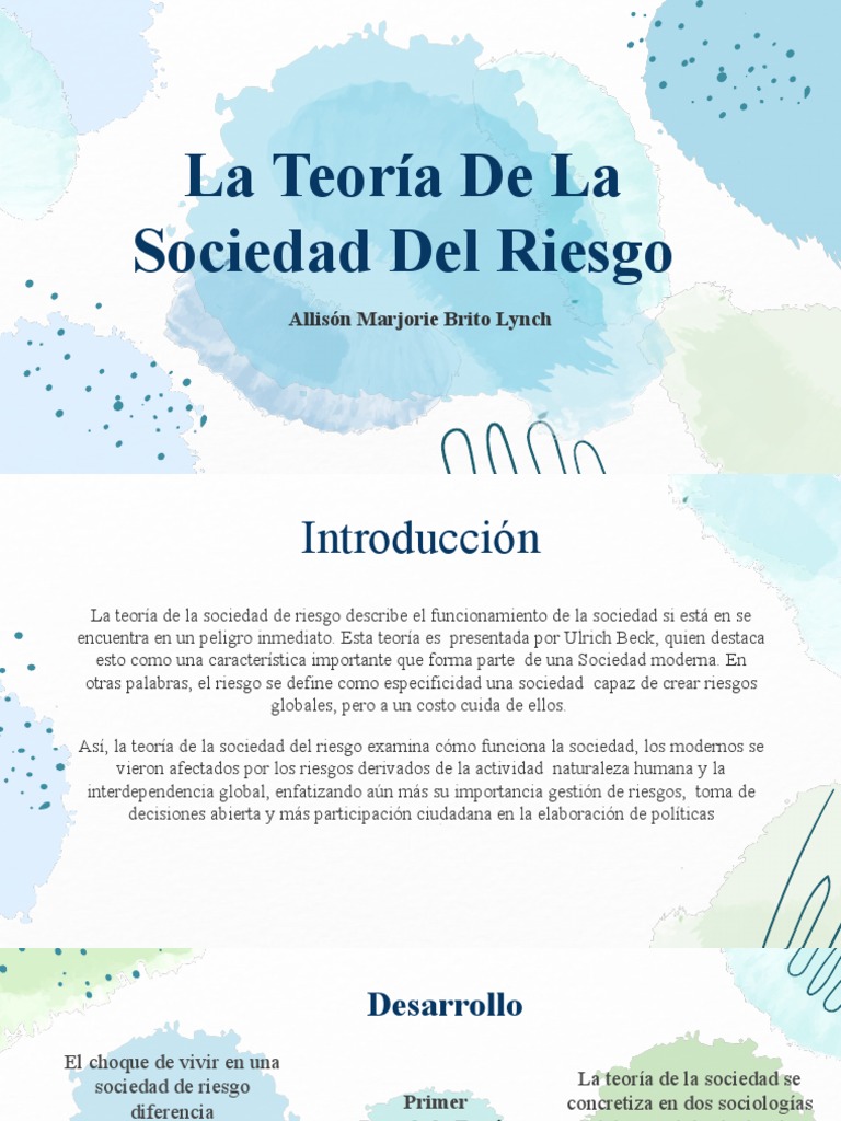 La Teoría de La Sociedad Del Riesgo | PDF | Sociedad | Riesgo