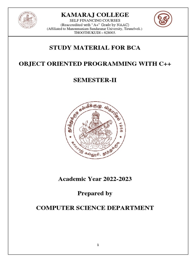 Object Oriented Programming With C | PDF | Programming | Constructor ...