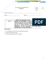 Evaluación Matemática Perimetro Del Circulo