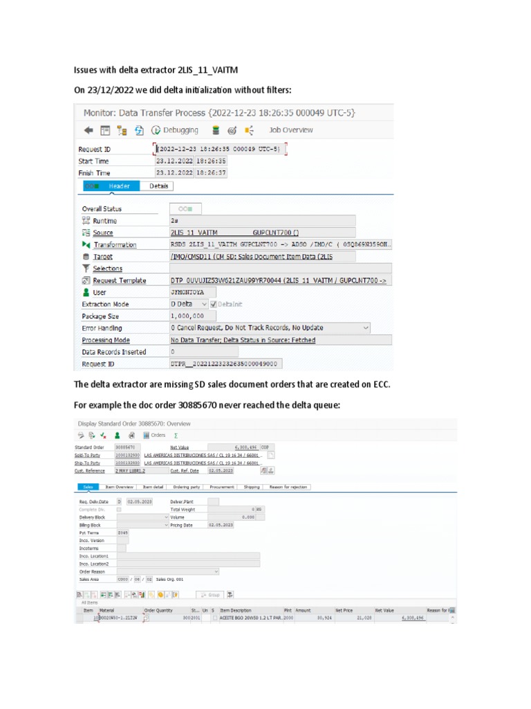 Issues With Delta Extractor 2LIS 11 VAITM PDF