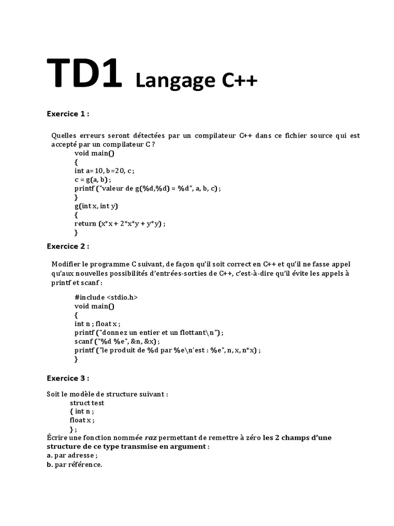 Exercices de programmation en C++ | PDF | C ++ | Coordonnées cartésiennes