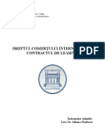 Dreptul Comerțului Internațional - Contractul de Leasing