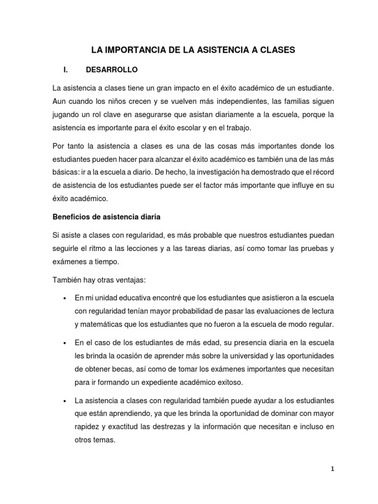 Importancia de la Asistencia Escolar | PDF | Dormir