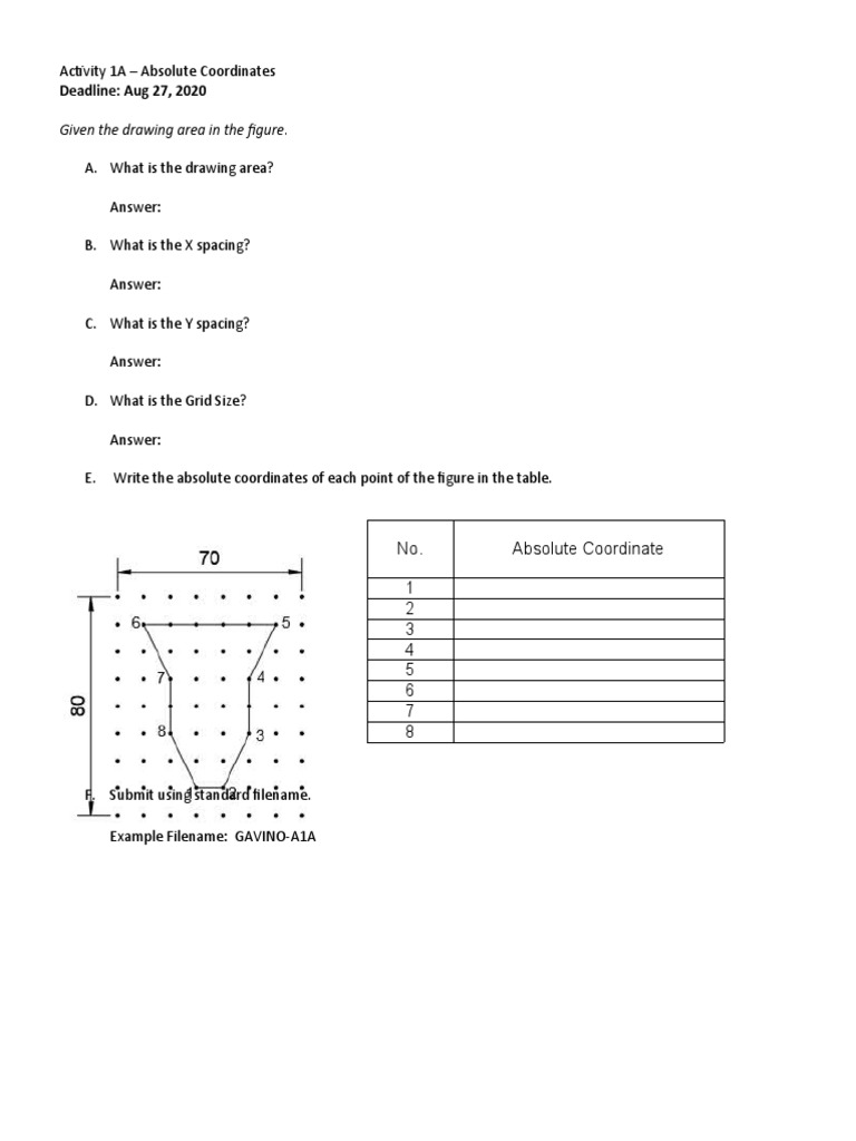 Absolute Coordinates in AutoCAD | PDF