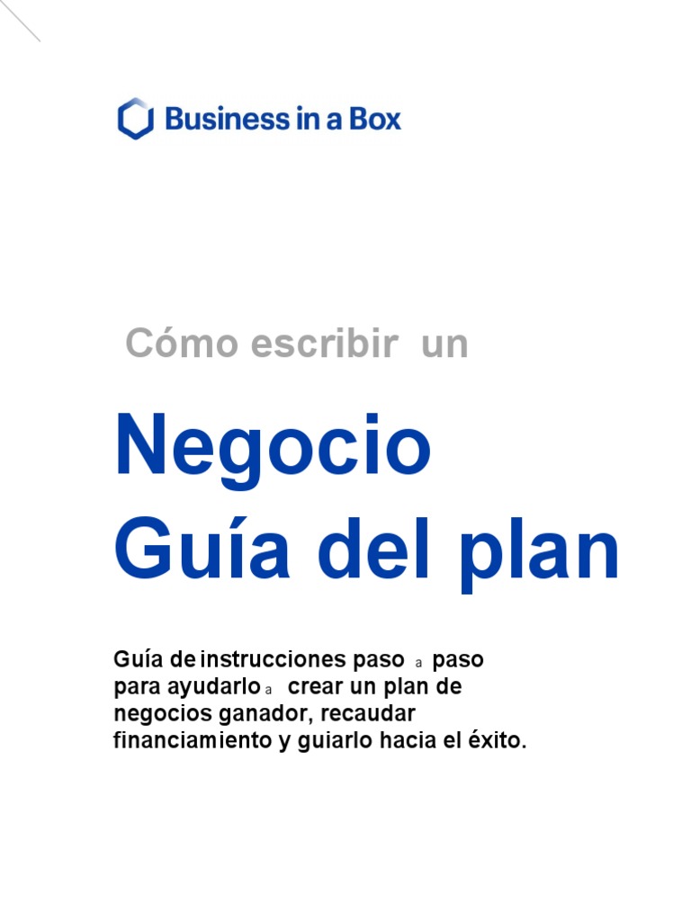 Cómo Escribir Una Guía de Plan de Negocios - Traducido | PDF ...