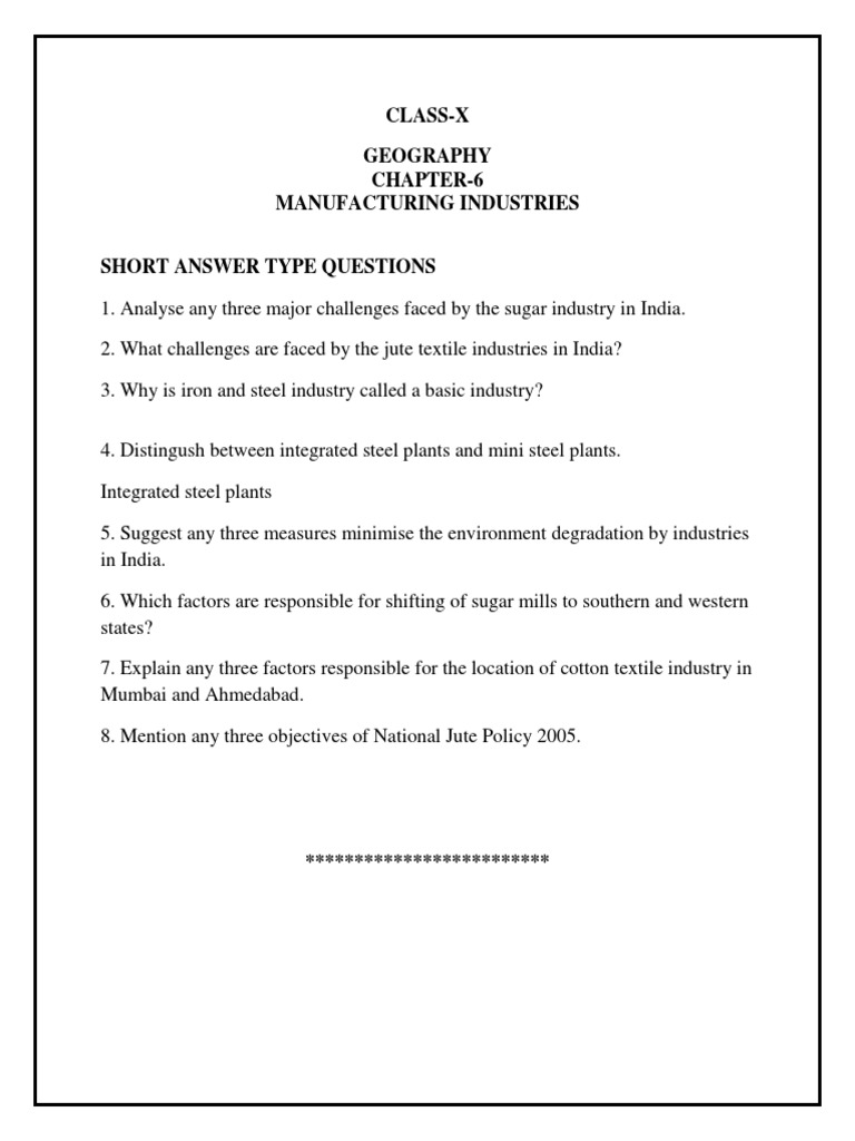 Short Answer Type PDF