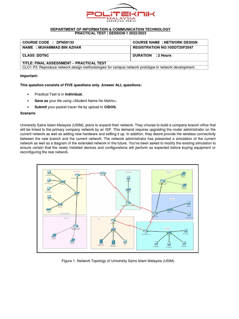 USIM Network Design Practical Exam | PDF | Computer Network | Router ...