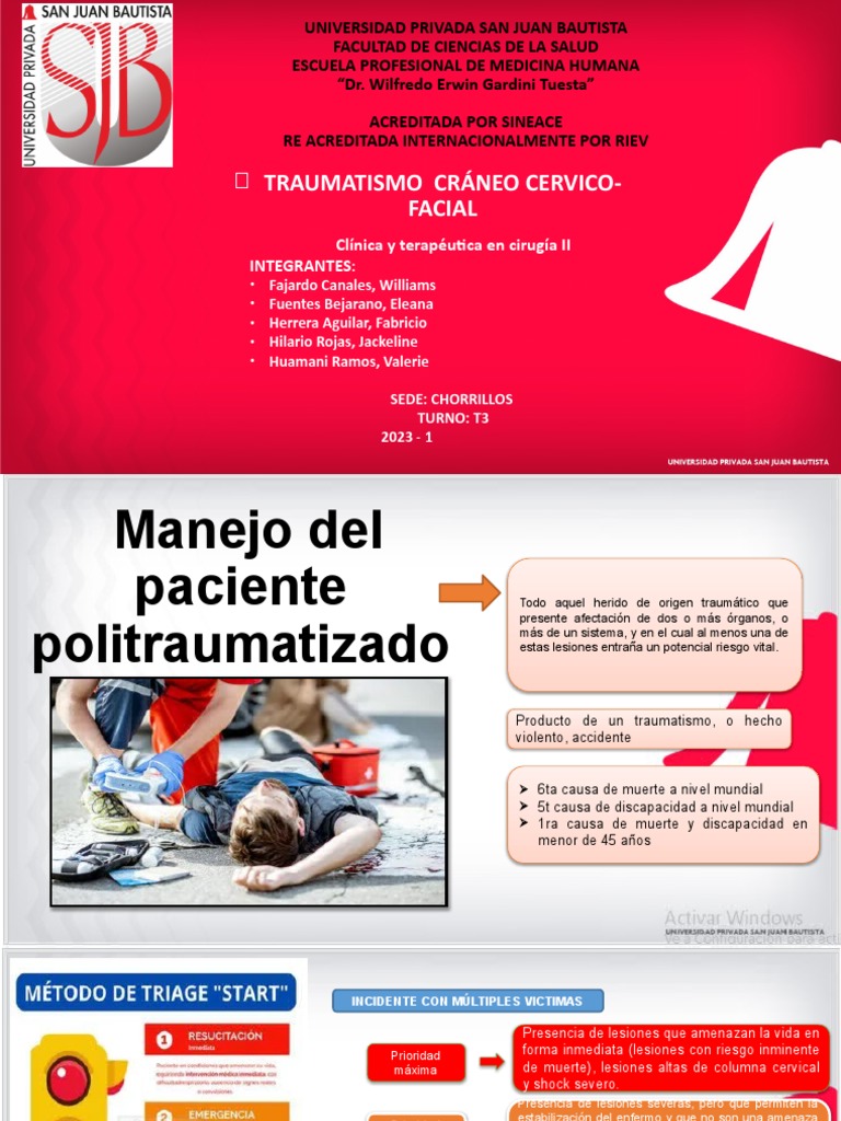 Traumatismo Cráneo Cervico-Facial Penultimo | PDF | Lesión | Herida