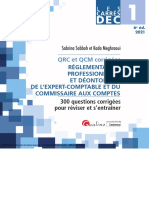 Dec 1 QRC Et QCM Corrigees Reglementation Professionnelle Et Deontologie de L Expert Comptable Et Du Commissaire Aux Comptes 9782297131599