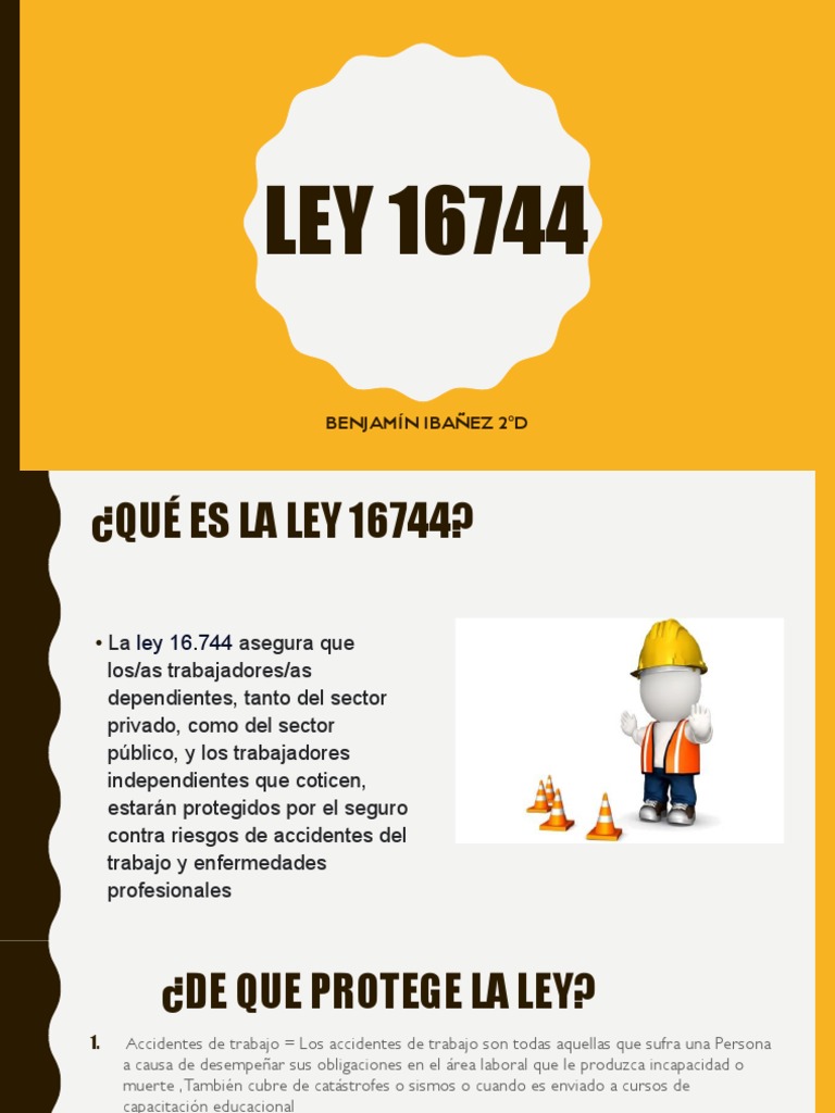 Ley 16744: Protección Laboral en Chile | PDF