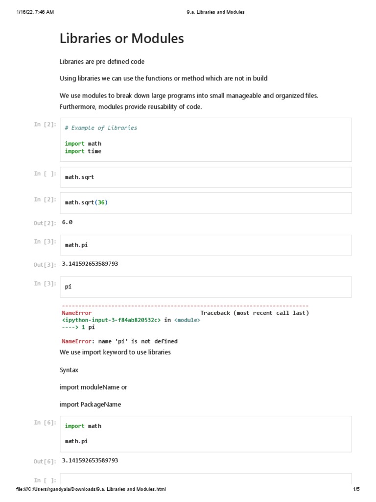 Python Libraries and Modules Overview | PDF | Python (Programming ...