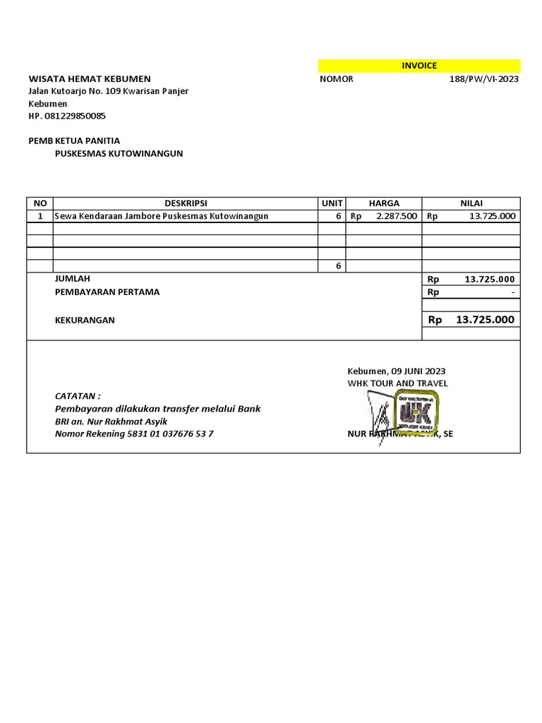 Memahami Invoice Sewa Bus Pariwisata: Panduan Lengkap dengan Contoh Kasus