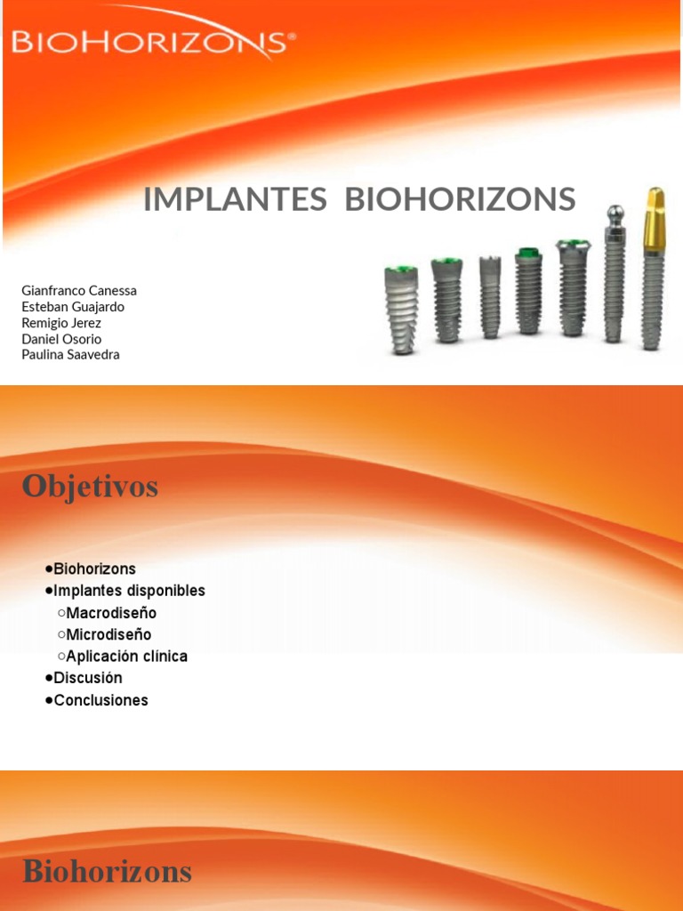 Catálogo de Implantes BioHorizons | PDF | Implante dental | Ramas de ...
