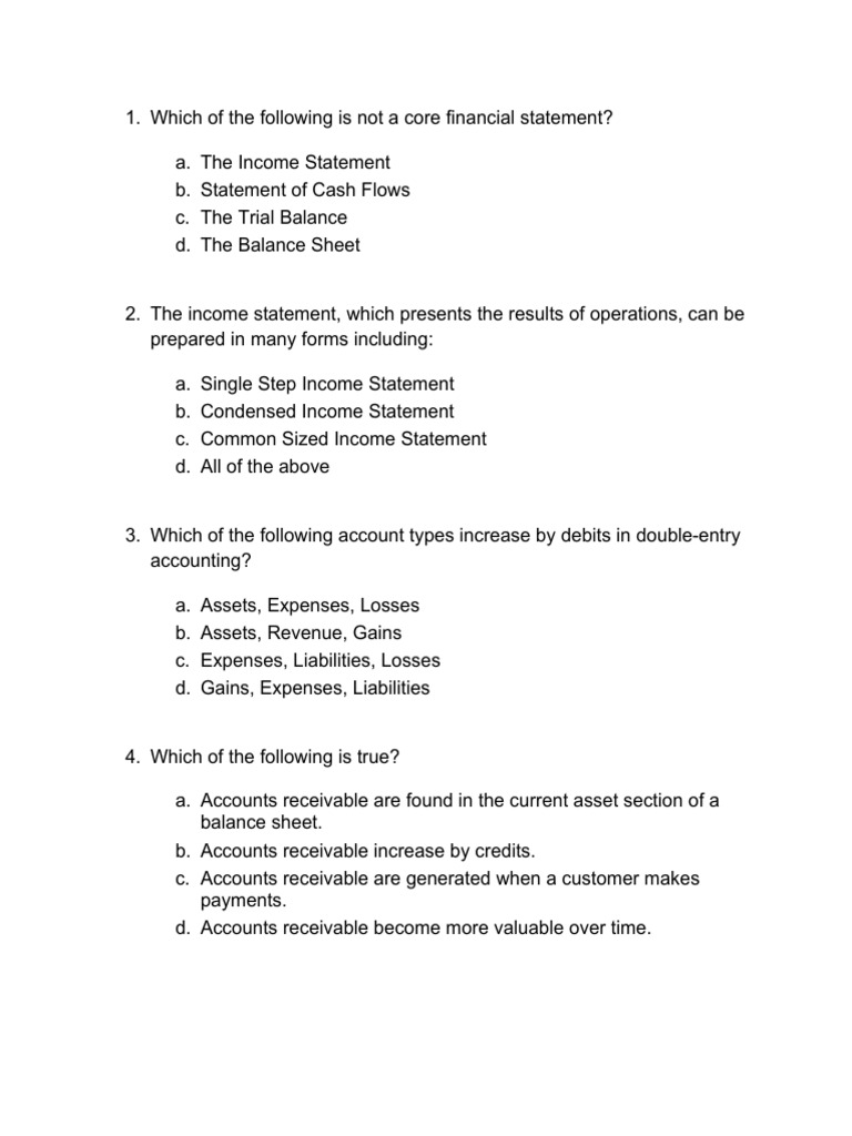 Accounting Test Practice | PDF