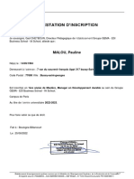 Attestation Inscription ESI MALOU Pauline