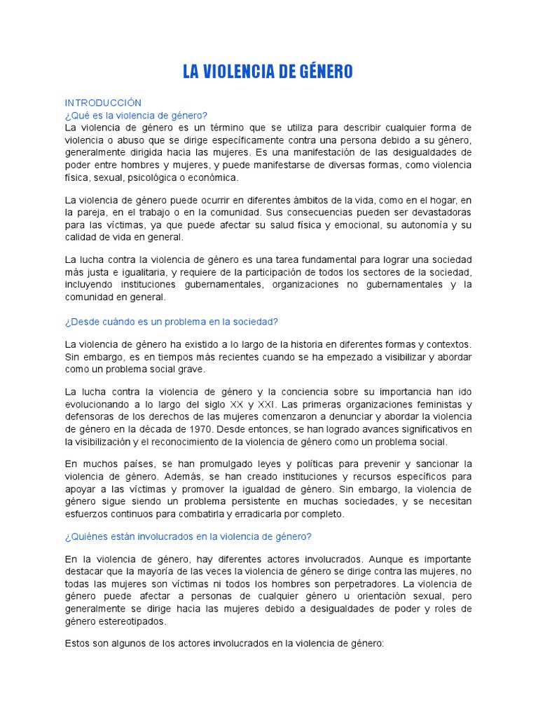 Violencia De Género Pdf La Violencia Contra Las Mujeres Estudios