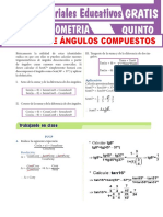 Ejercicios de Ángulos Compuestos para Quinto Grado de Secundaria