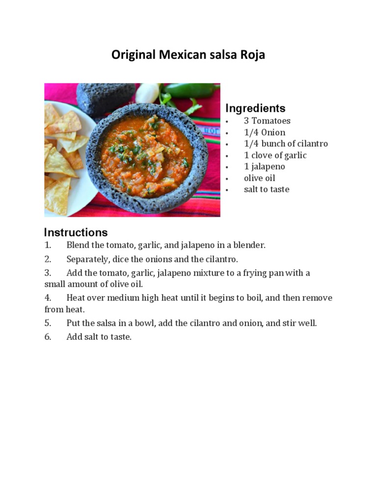 Original Mexican Salsa Roja | PDF