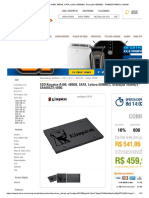 SSD Kingston A400, 480gb, Sata, Leitura 500mb - S, Gravação 450mb - S - Sa400s37 - 480g - Kabum!