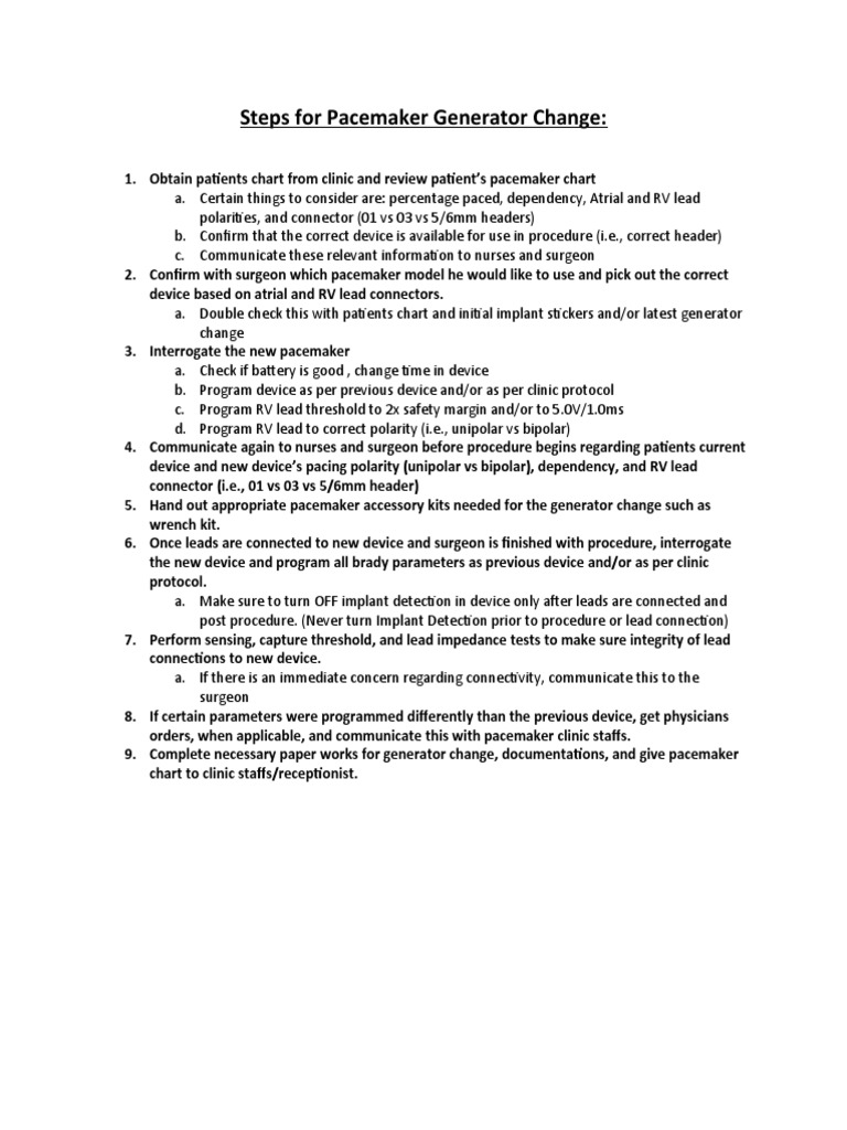 Pacemaker Generator Change | PDF | Artificial Cardiac Pacemaker | Computing