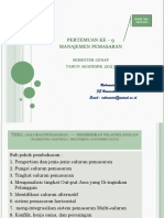 Pertemuan Ke-9 (Mk. Manajemen Pemasaran) Semester Genap TA - 2023