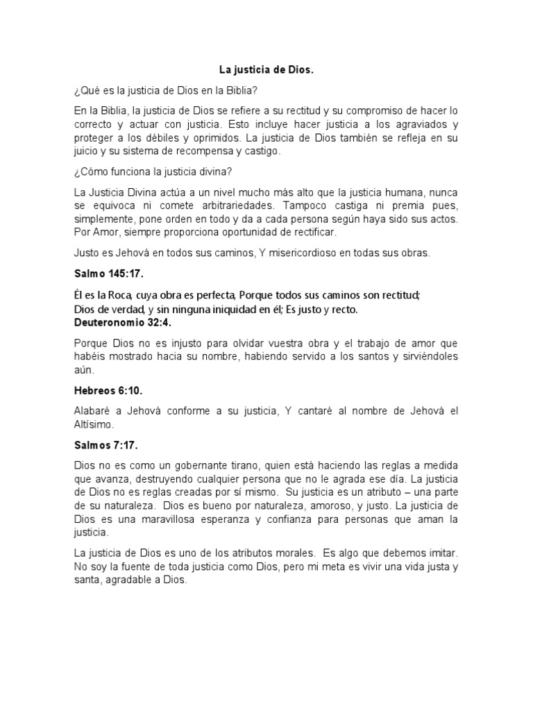 Justicia Divina en la Biblia | PDF