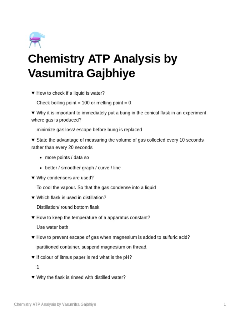 Chemistry Analysis PDF
