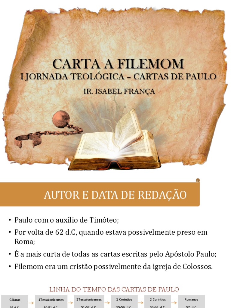 Estudo Da Carta de Paulo A Filemom PDF Epístola a Filemon Apóstolo Paulo