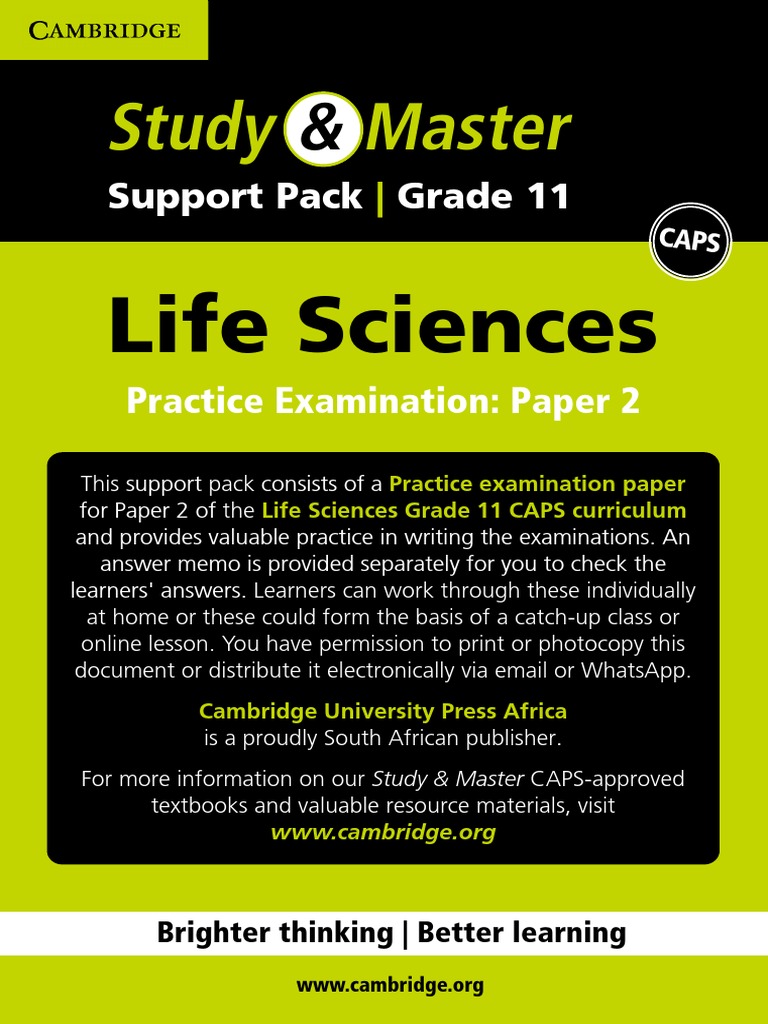 Grade 11 Life Sciences Practice Exam 2 | PDF | Spore | Fertilisation