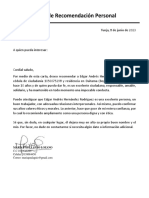 Carta de Recomendación