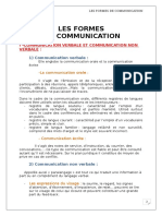 Les Formes de Communication: I - Communication Verbale Et Communication Non Verbale