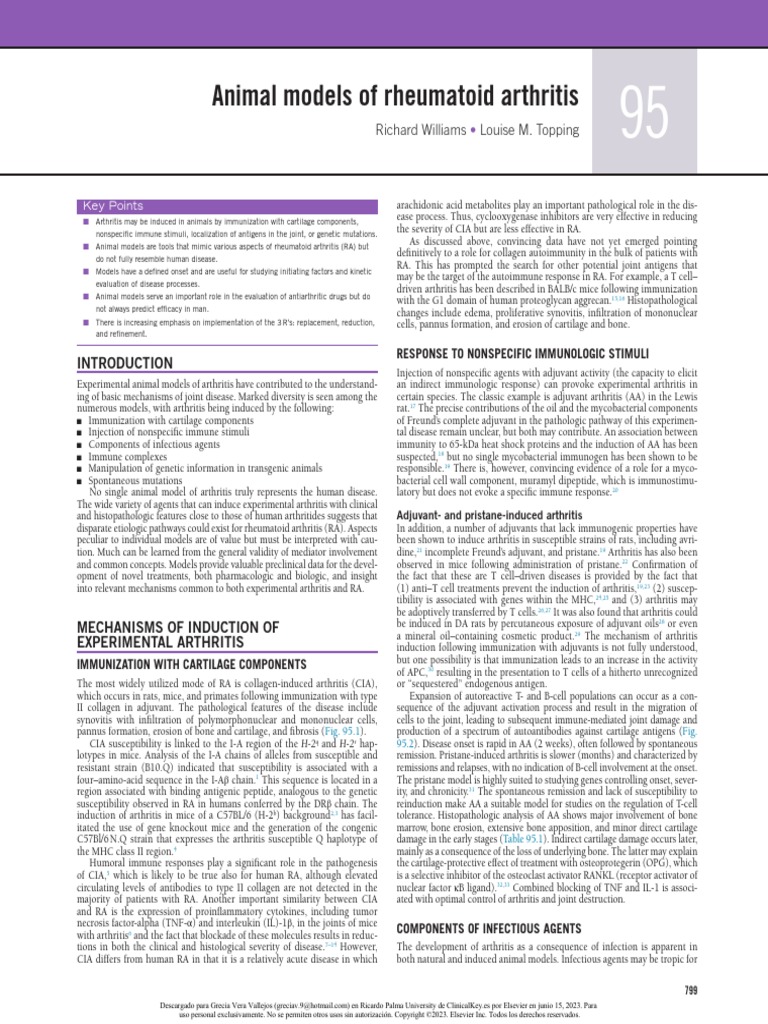 Animal Models of Rheumatoid Arthritis PDF Antigen T Cell