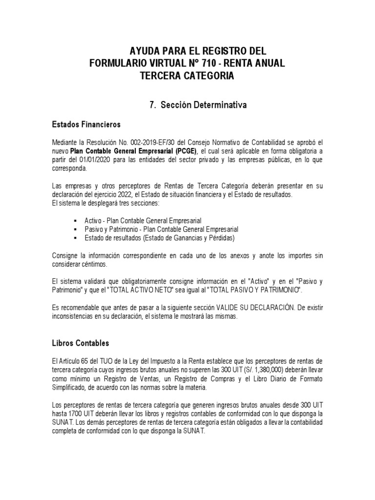 Guía para el Formulario 710 - Renta Anual | PDF | Contabilidad ...